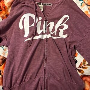 2016 PINK VS Logo Mauve Zip-Up Hoodie